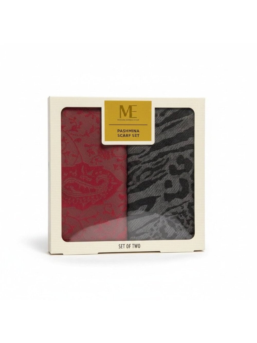 Modern Expressions Pashmina Scarf Set – 2‑Piece Gift Box – NEW